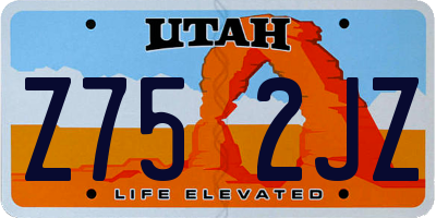 UT license plate Z752JZ