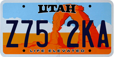 UT license plate Z752KA
