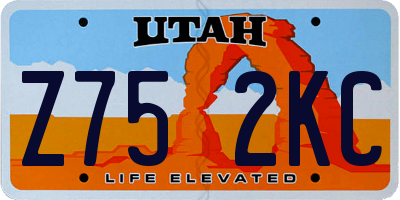UT license plate Z752KC