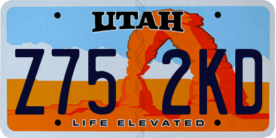 UT license plate Z752KD