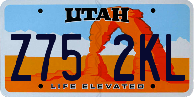 UT license plate Z752KL