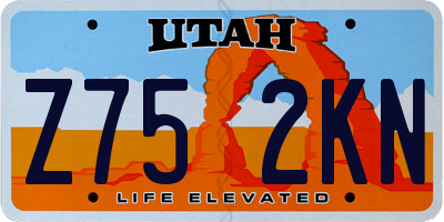 UT license plate Z752KN