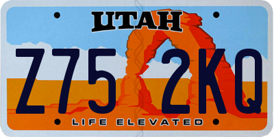 UT license plate Z752KQ