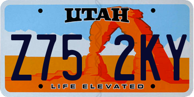 UT license plate Z752KY