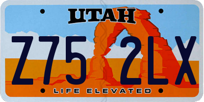 UT license plate Z752LX