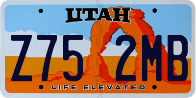 UT license plate Z752MB
