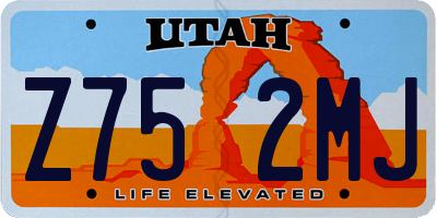 UT license plate Z752MJ