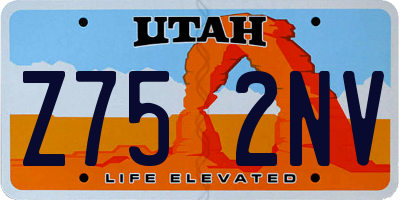 UT license plate Z752NV