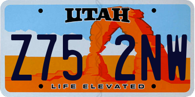UT license plate Z752NW