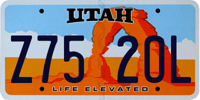 UT license plate Z752OL