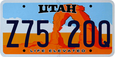 UT license plate Z752OQ