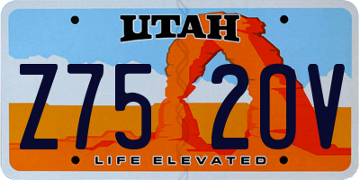UT license plate Z752OV