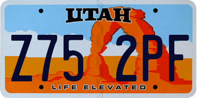 UT license plate Z752PF