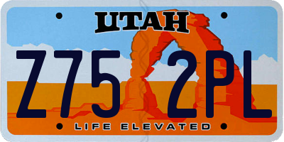 UT license plate Z752PL