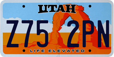 UT license plate Z752PN