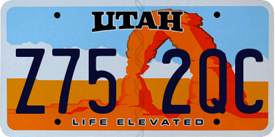 UT license plate Z752QC
