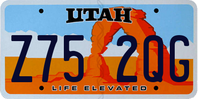 UT license plate Z752QG