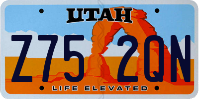 UT license plate Z752QN