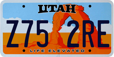 UT license plate Z752RE