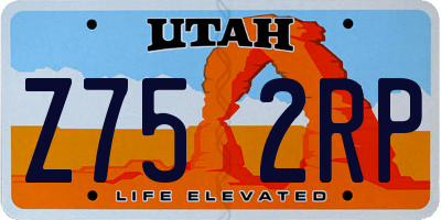 UT license plate Z752RP