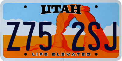 UT license plate Z752SJ