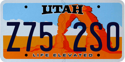 UT license plate Z752SO