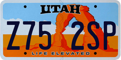 UT license plate Z752SP