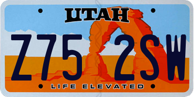 UT license plate Z752SW
