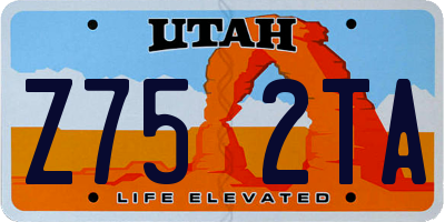 UT license plate Z752TA