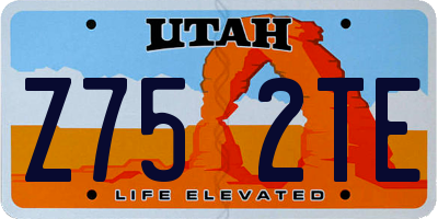 UT license plate Z752TE