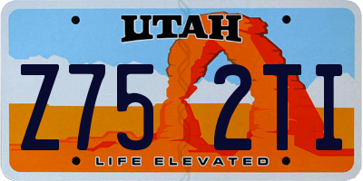 UT license plate Z752TI