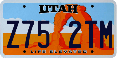 UT license plate Z752TM