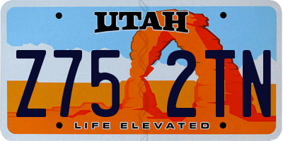 UT license plate Z752TN