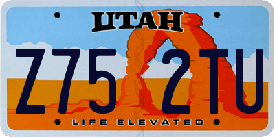 UT license plate Z752TU
