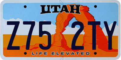 UT license plate Z752TY