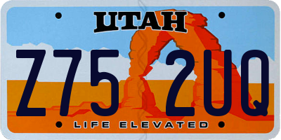 UT license plate Z752UQ