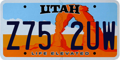UT license plate Z752UW