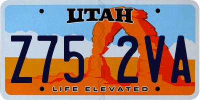 UT license plate Z752VA
