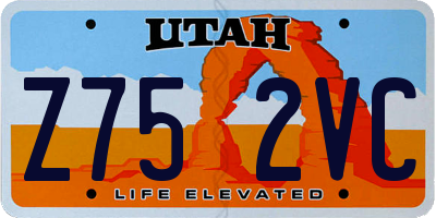 UT license plate Z752VC