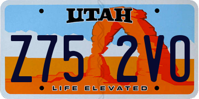 UT license plate Z752VO