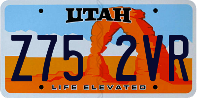 UT license plate Z752VR