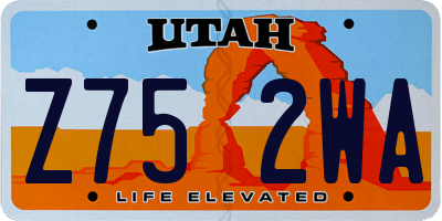 UT license plate Z752WA