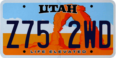 UT license plate Z752WD