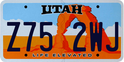 UT license plate Z752WJ