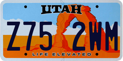 UT license plate Z752WM
