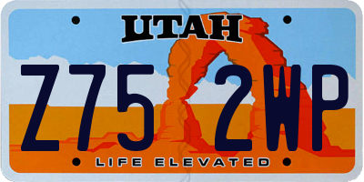 UT license plate Z752WP