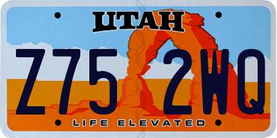 UT license plate Z752WQ