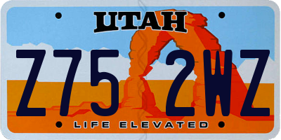 UT license plate Z752WZ