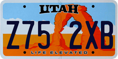 UT license plate Z752XB