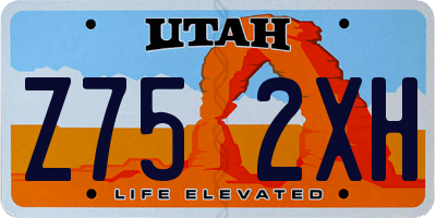 UT license plate Z752XH